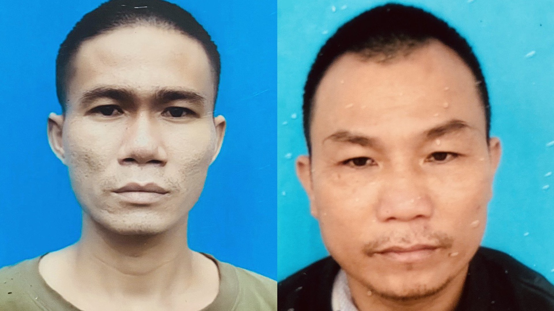 Đối tượng Đoàn Trân (bên phải) và Nguyễn Văn Tiềm bị truy nã vì trốn khỏi buồng giam - Ảnh: Công an huyện Cam Lộ cung cấp