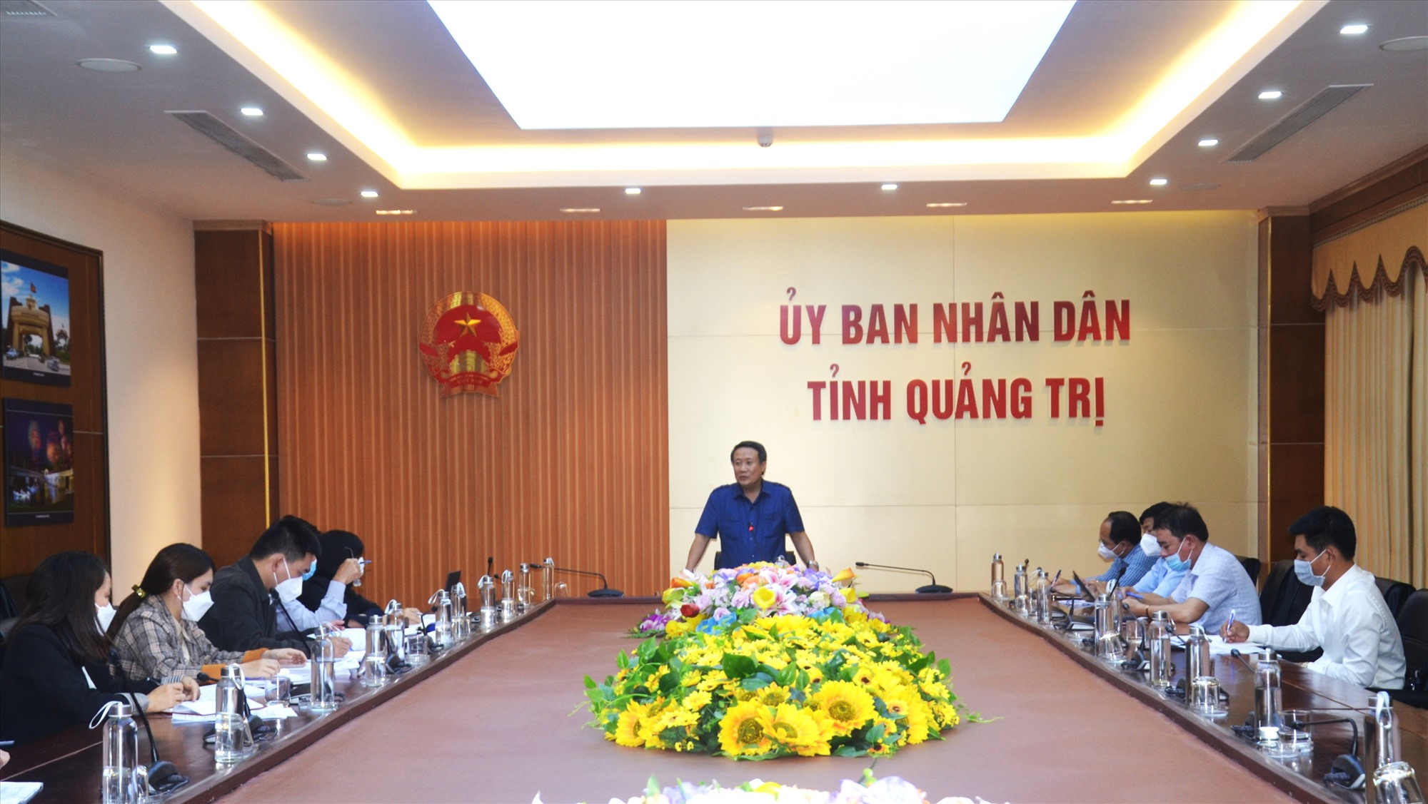 Phó Chủ tịch Thường trực UBND tỉnh Hà Sỹ Đồng phát biểu tại buổi làm việc - Ảnh: S.H