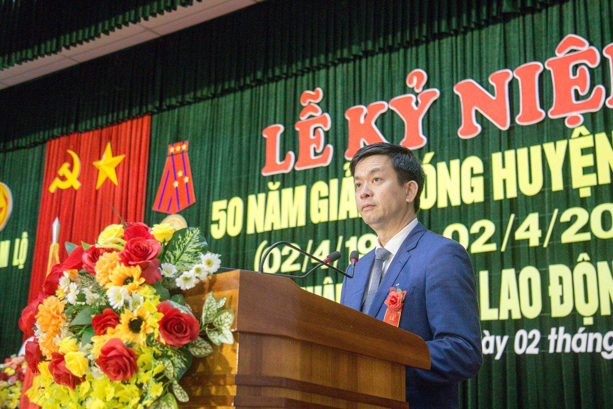 Bí thư Tỉnh ủy Lê Quang Tùng phát biểu tại lễ kỷ niệm - Ảnh: L.T