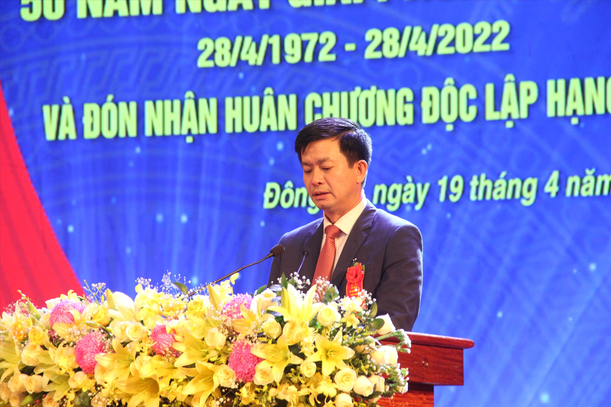 Bí thư Tỉnh ủy Lê Quang Tùng phát biểu tại lễ kỷ niệm - Ảnh: MĐ