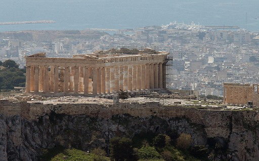 Thành phòng thủ cổ Acropolis tháng 03/ 2020. Ảnh:  Pantelis Saitas