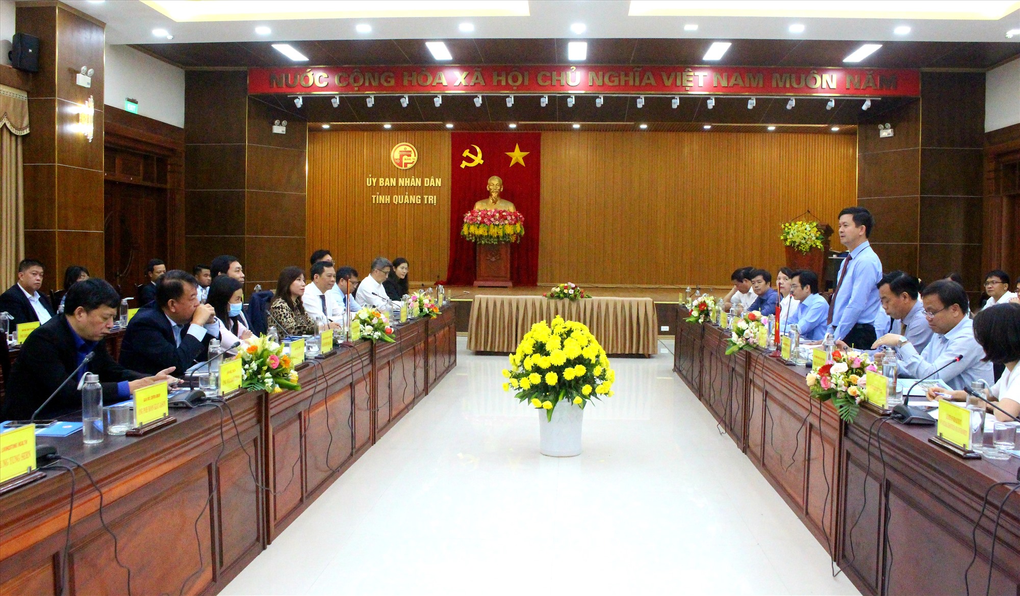 Bí thư Tỉnh ủy Lê Quang Tùng phát biểu tại buổi làm việc  - Ảnh: T.T