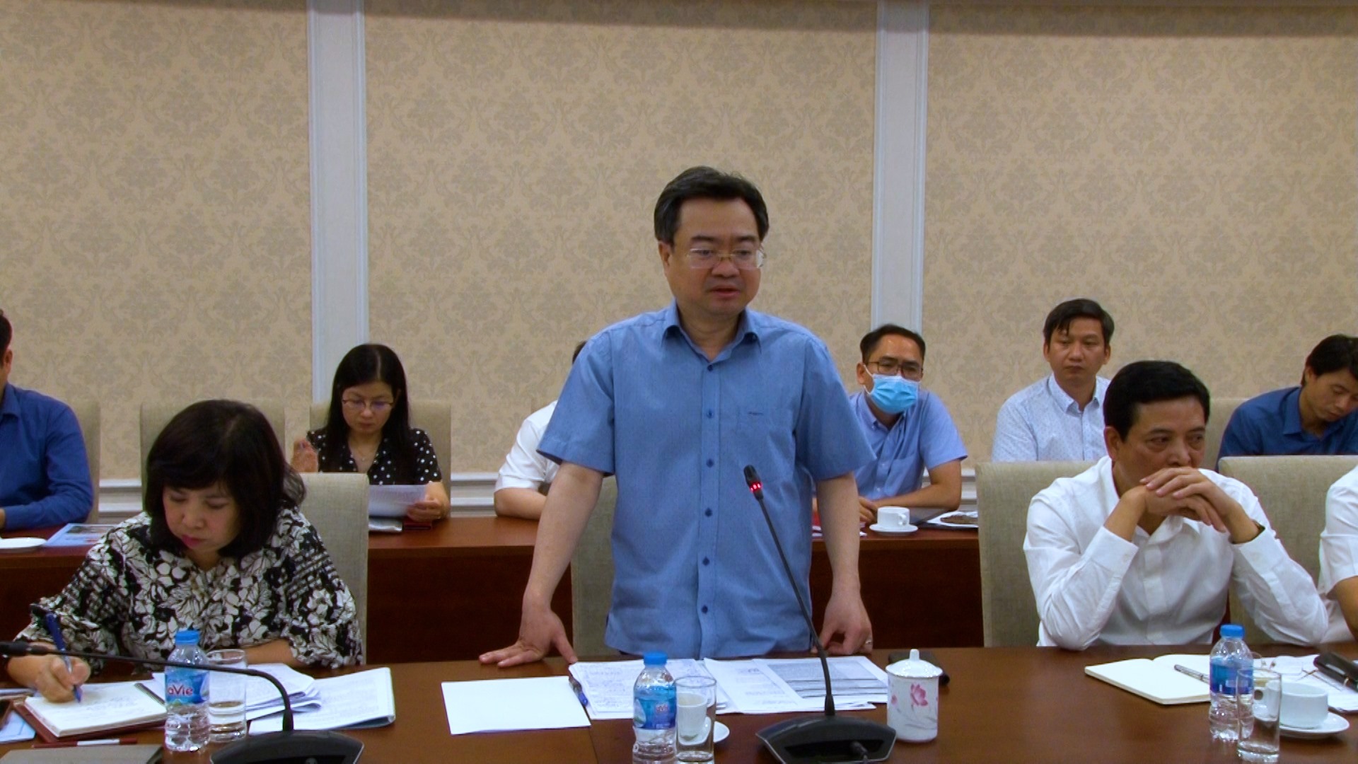 Bộ trưởng Nguyễn Thanh Nghị đề nghị tỉnh Quảng Trị tiếp tục quan tâm đến các lĩnh vực ngành xây dựng liên quan đến nguồn lực phát triển đô thị, nâng cấp đô thị Đông Hà- Ảnh: PK.