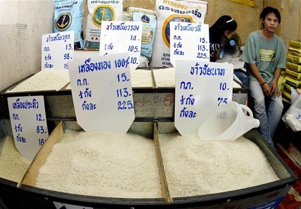 Một cửa hàng bán gạo ở Bangkok (Thái Lan). (Ảnh: AFP/TTXVN)