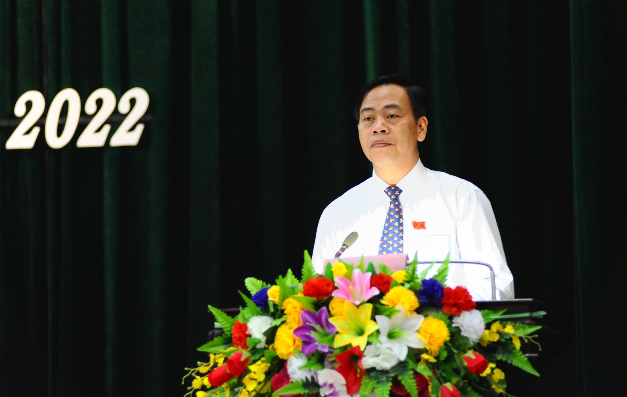Phó Bí thư Thường trực Tỉnh ủy, Chủ tịch HĐND tỉnh Nguyễn Đăng Quang phát biểu khai mạc kỳ họp - Ảnh: Trần Tuyền