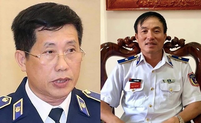Ông Lê Xuân Thanh (trái) và ông Lê Văn Minh khi đương chức.