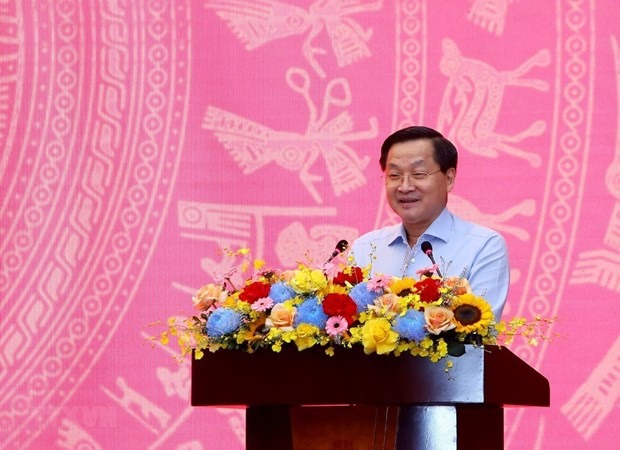 Phó Thủ tướng Chính phủ Lê Minh Khái phát biểu. (Ảnh: Phạm Hậu/TTXVN)