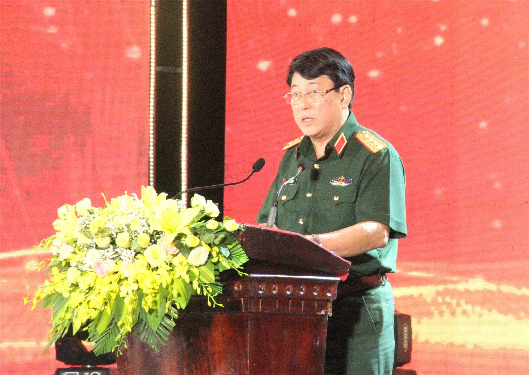 Ủy viên Bộ Chính trị, Chủ nhiệm Tổng cục Chính trị Quân đội Nhân dân Việt Nam, Đại tướng Lương Cường phát biểu tại chương trình - Ảnh: MĐ