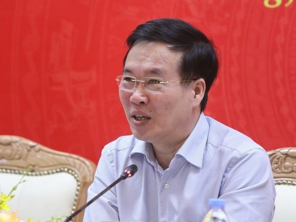 Ông Võ Văn Thưởng, Ủy viên Bộ Chính trị, Thường trực Ban Bí thư phát biểu chỉ đạo. (Ảnh: Danh Lam/TTXVN)