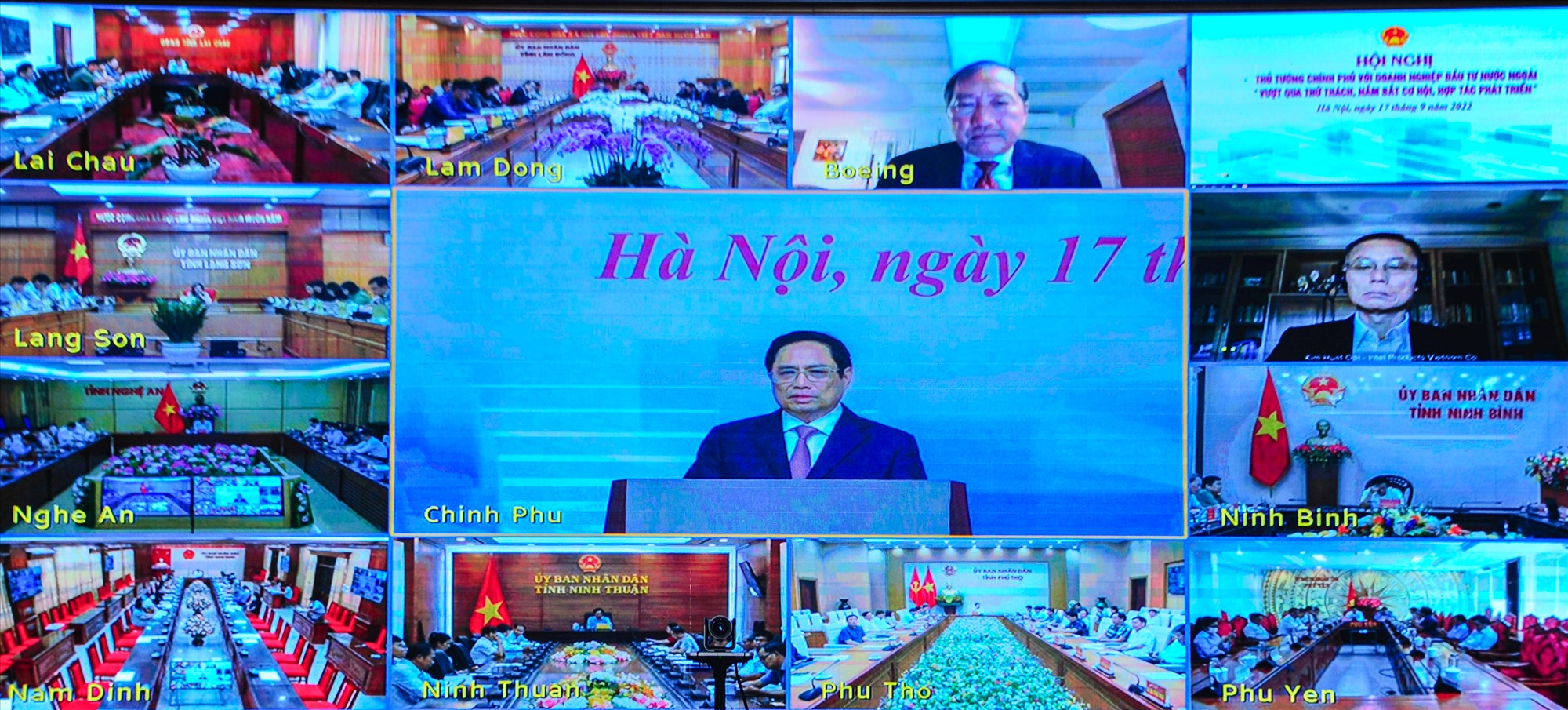 Hội nghị được kết nối đến 63 tỉnh, thành trong cả nước và 80 điểm cầu của doanh nghiệp nước ngoài ở trong và ngoài nước - Ảnh: Trần Tuyền
