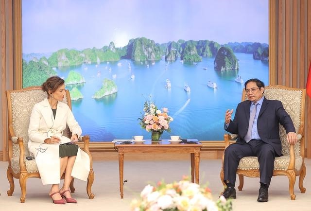 Thủ tướng Chính phủ khẳng định Việt Nam sẽ tiếp tục phát huy vai trò là thành viên tích cực, có trách nhiệm của Tổ chức UNESCO, chủ động tham gia các hoạt động và đóng góp vào các nỗ lực của tổ chức vì hòa bình, hợp tác và phát triển của quốc gia thành viên - Ảnh: VGP