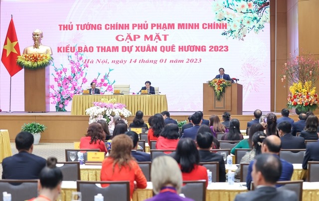 Thủ tướng khẳng định: “Cộng đồng người Việt Nam ở nước ngoài là một bộ phận không tách rời của cộng đồng dân tộc Việt Nam” - Ảnh: VGP/Nhật Bắc