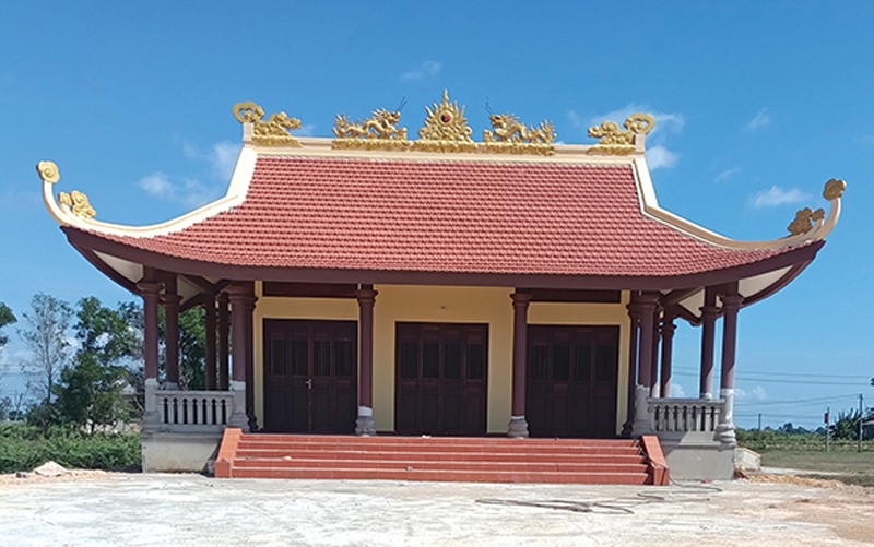 Đền thờ Thái phó Nguyễn Ư Dĩ được người dân, con em Triệu Giang xa quê đóng kinh phí xây dựng -Ảnh: T.H