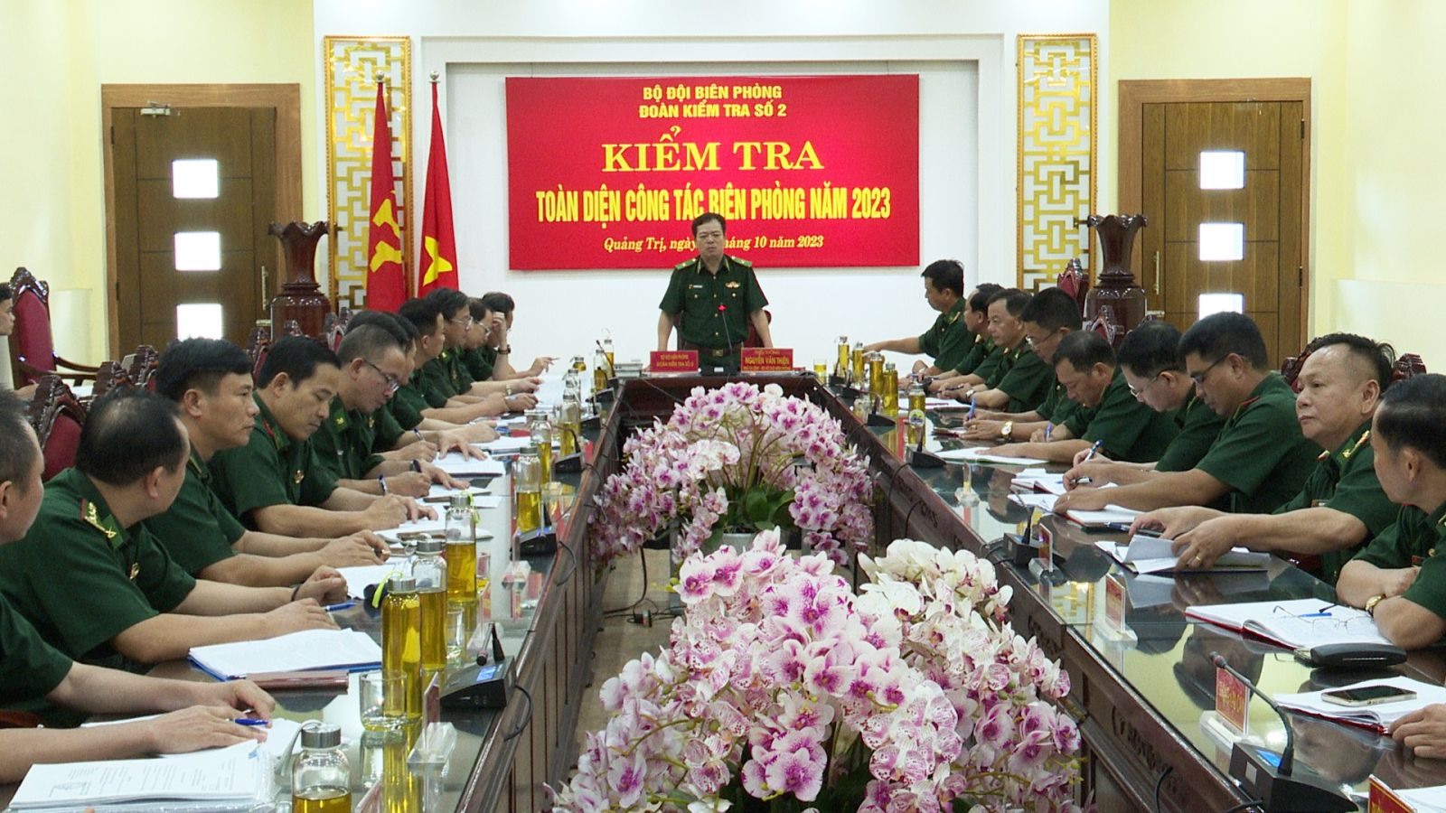 Thiếu tướng Nguyễn Văn Thiện, Phó Tư lệnh BĐBP phát biểu tại buổi kiểm tra