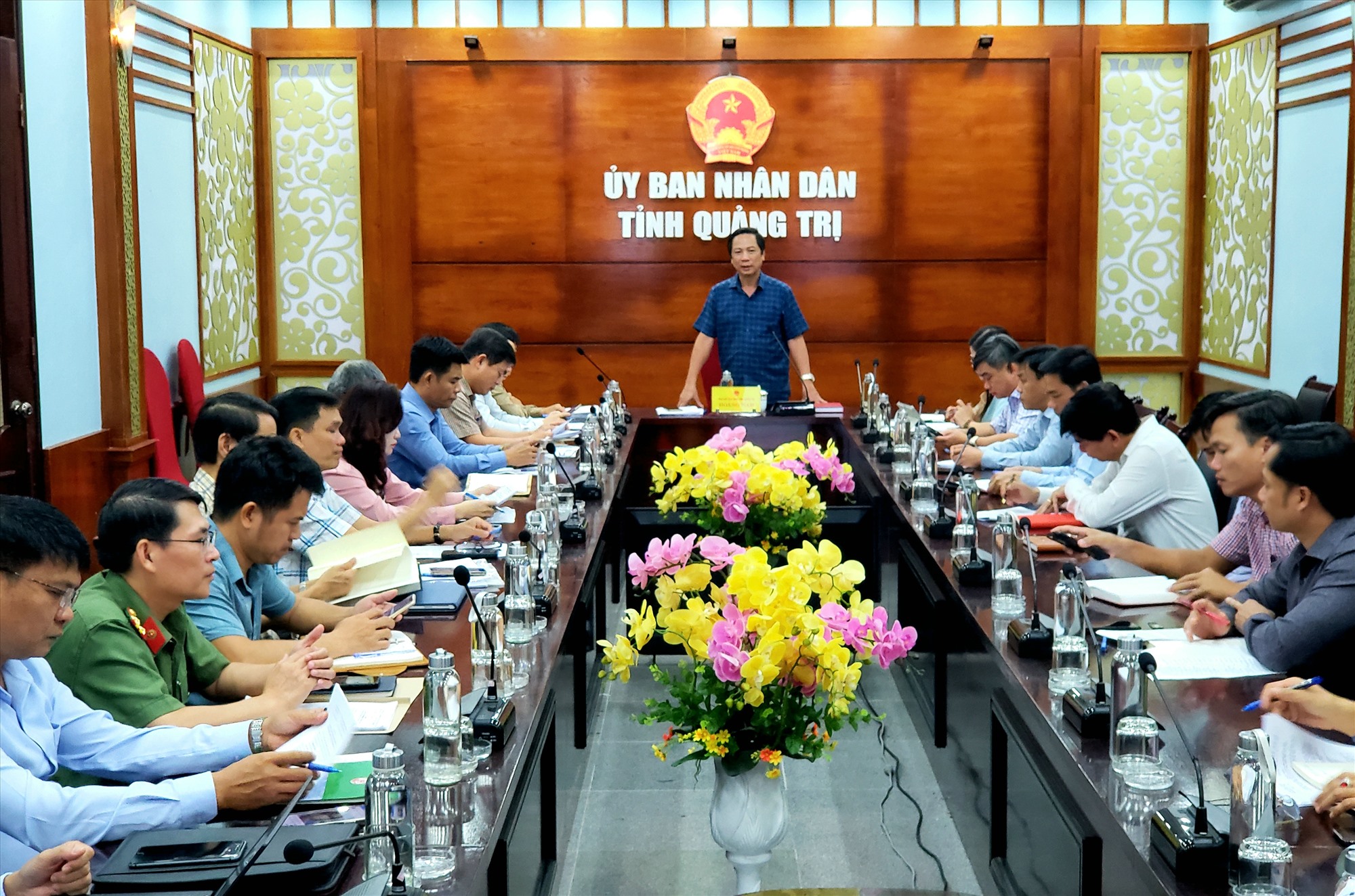 Phó Chủ tịch UBND tỉnh Hoàng Nam phát biểu kết luận cuộc họp - Ảnh: Trần Tuyền