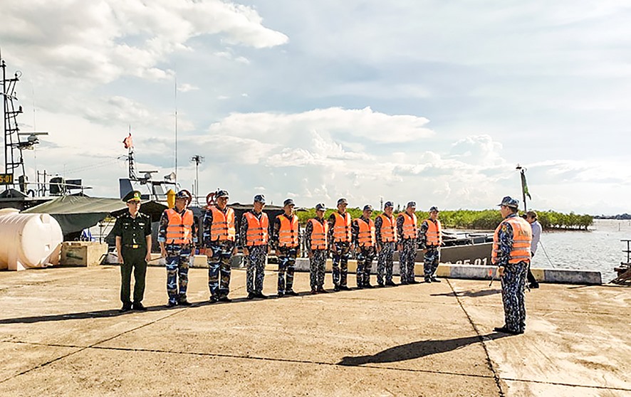 Hải đội 2 Bộ đội Biên phòng Quảng Trị thường xuyên huấn luyện, sẵn sàng thực hiện tốt mọi nhiệm vụ - Ảnh: T.T