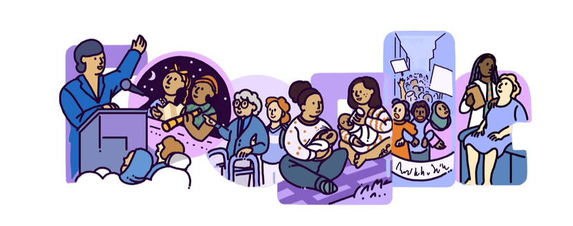 Google Doodle hôm nay chúc mừng Ngày Quốc tế Phụ nữ. Ảnh: Google