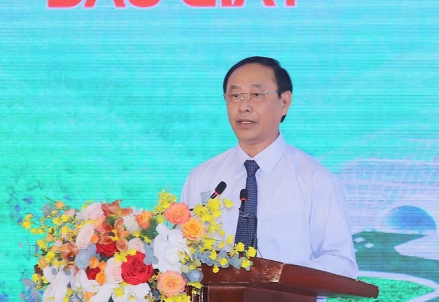 Thứ trưởng Bộ GTVT Lê Đình Thọ phát biểu tại điểm cầu Thanh Hoá - Ảnh: VGP/Phan Trang