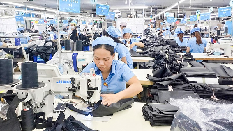 Nhà máy may Hòa Thọ- Triệu Phong tạo việc làm cho nhiều lao động nông thôn trên địa bàn -Ảnh: T.L
