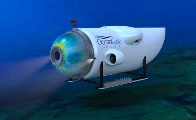 Một tàu ngầm nhỏ của hãng Ocean Gate Expedition chuyên đưa du khách xuống ngắm cảnh dưới đáy biển. (Ảnh: Mirror)