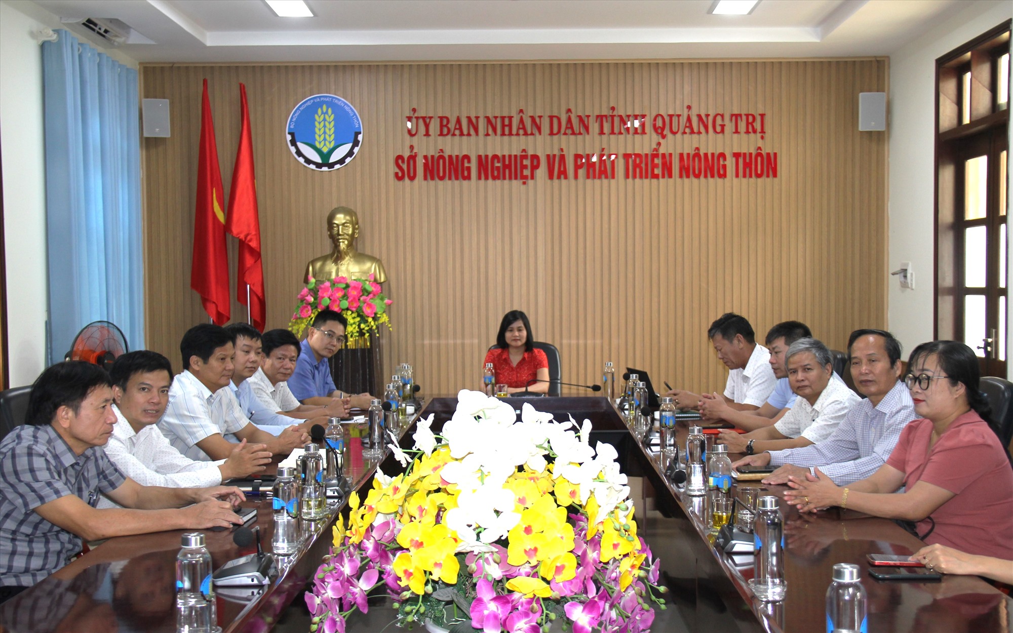 Các đại biểu tham dự hội thảo tại điểm cầu tỉnh Quảng Trị - Ảnh: H.A