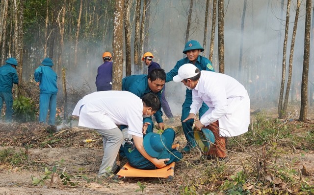 Quảng Trị diễn tập phương án phòng cháy chữa cháy rừng từ đầu mùa nắng nóng - Ảnh: VGP/Lưu Hương
