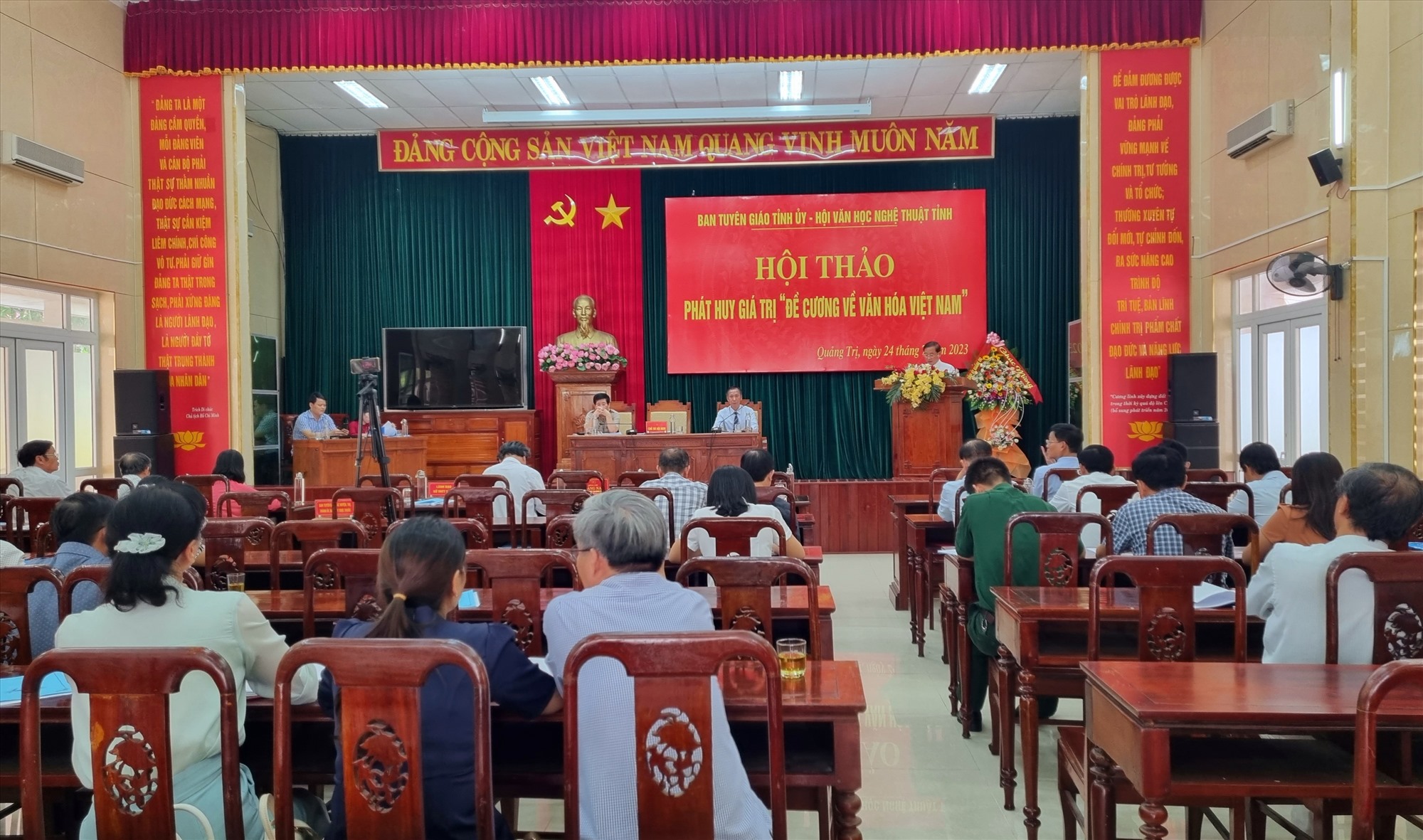 Trưởng Ban Tuyên giáo Tỉnh ủy Hồ Đại Nam kết luận tại hội thảo - Ảnh: K.S