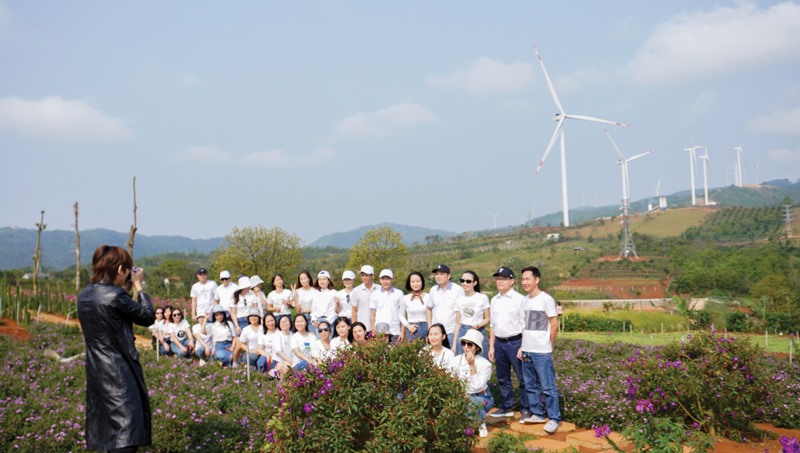 Các dự án điện gió ở Hướng Hóa trở thành những điểm đến thu hút khách du lịch đến tham quan - Ảnh: L. T