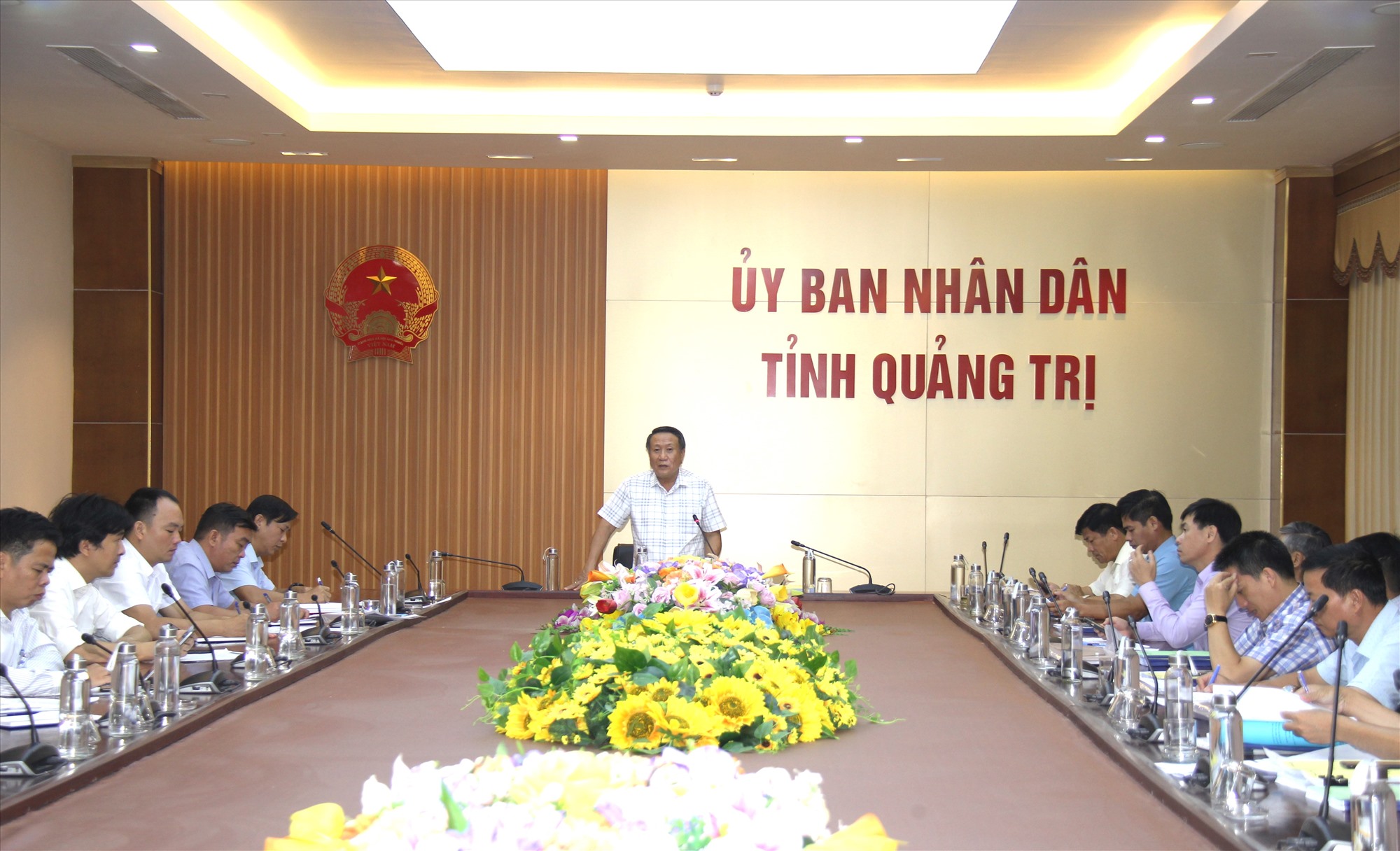 Phó Chủ tịch Thường trực UBND tỉnh Hà Sỹ Đồng phát biểu tại cuộc họp- Ảnh: H.A
