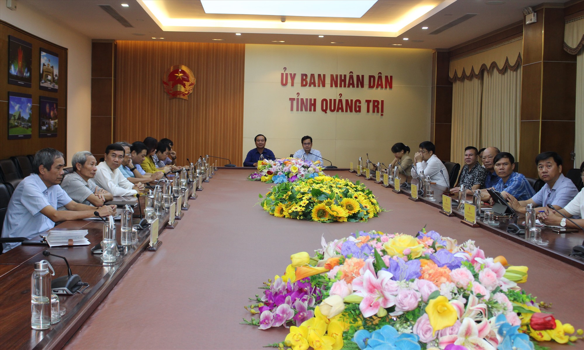 Phó Bí thư Tỉnh ủy, Chủ tịch UBND tỉnh Võ Văn Hưng tham dự tại điểm cầu Quảng Trị - Ảnh: T.T