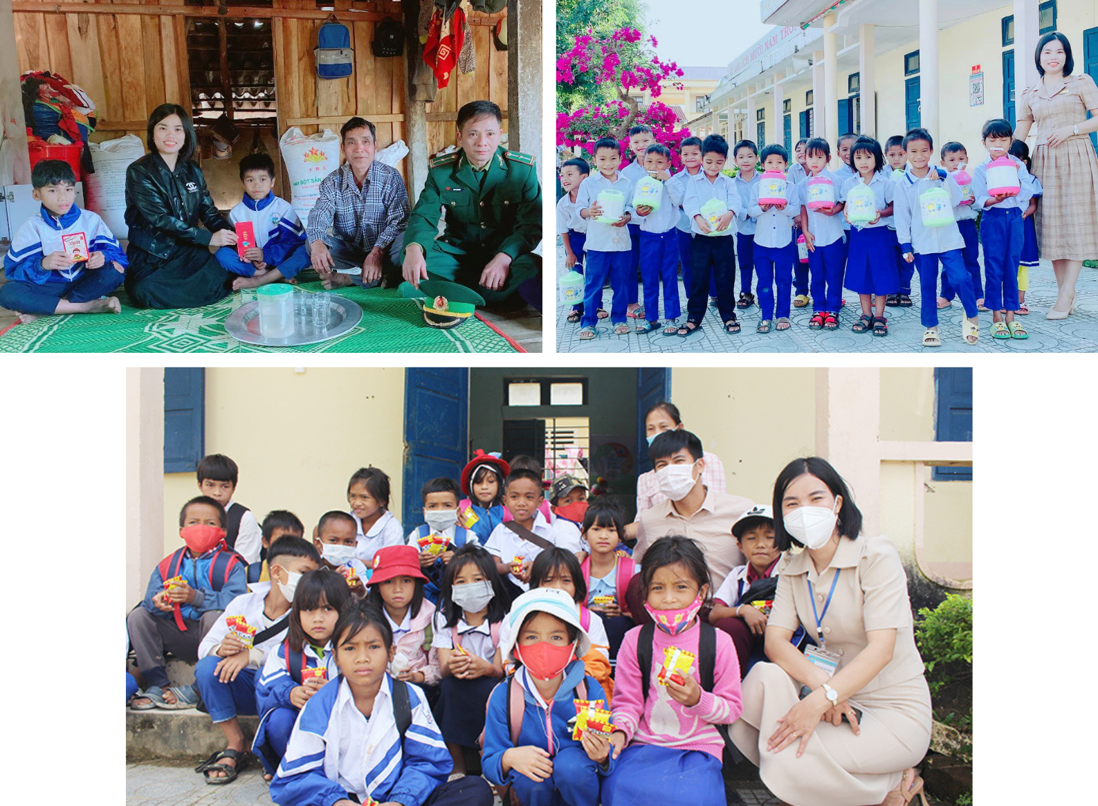 Trong suốt thời gian công tác tại Trường TH&THCS Hướng Việt, cô đã kêu gọi nhiều cá nhân, đơn vị và mạnh thường quân cùng hỗ trợ cho các em học sinh nghèo để có điều kiện đến trường học tập.