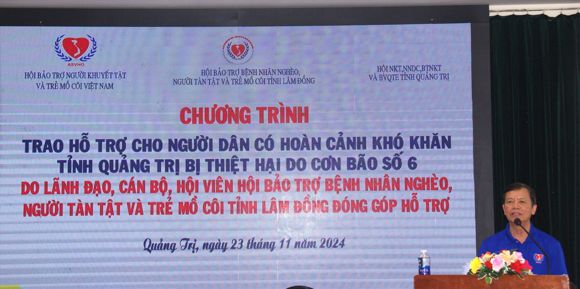 Chủ tịch Trung ương Hội Bảo trợ Người Khuyết tật và Trẻ mồ côi Việt Nam Nguyễn Trọng Đàm phát biểu tại chương trình - Ảnh: S.H