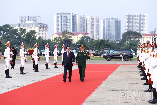 Thủ tướng Chính phủ Phạm Minh Chính dự khai mạc Triển lãm Quốc phòng Quốc tế Việt Nam 2024. Ảnh: Thành Long SKĐS