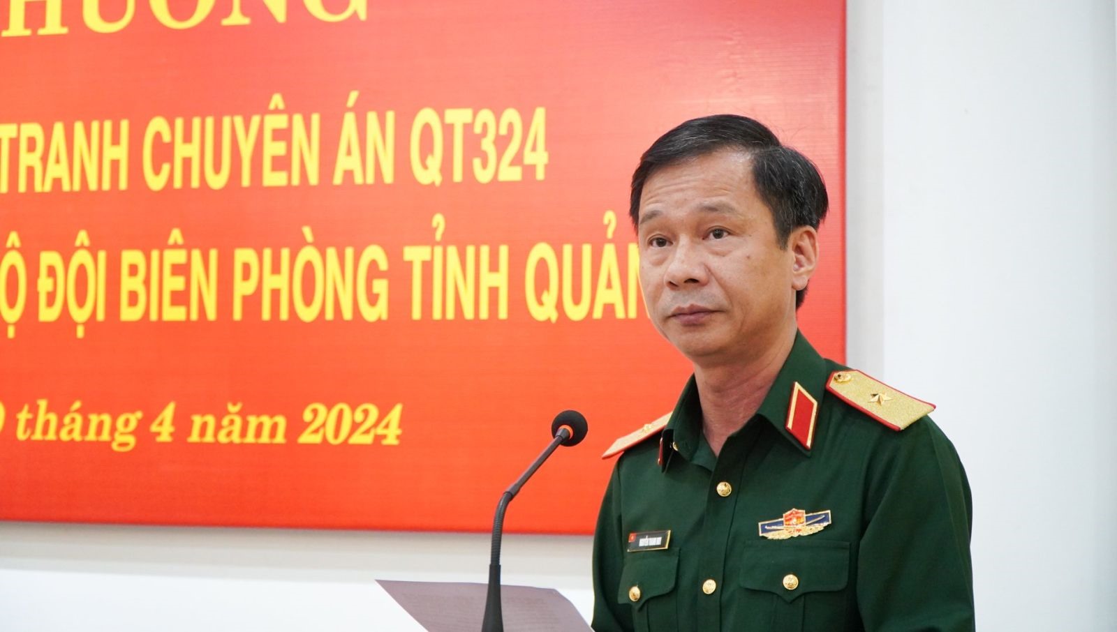 Thiếu tướng Nguyễn Thanh Huy - Cục trưởng Cục Điều tra hình sự BQP - Phó trưởng Ban Chỉ đạo 1389 BQP phát biểu chỉ đạo