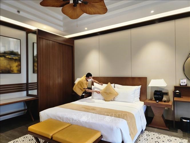 Khách sạn Senna (thành phố Huế) chuẩn bị sẵn sàng phục vụ du khách. Ảnh: Tường Vi/TTXVN