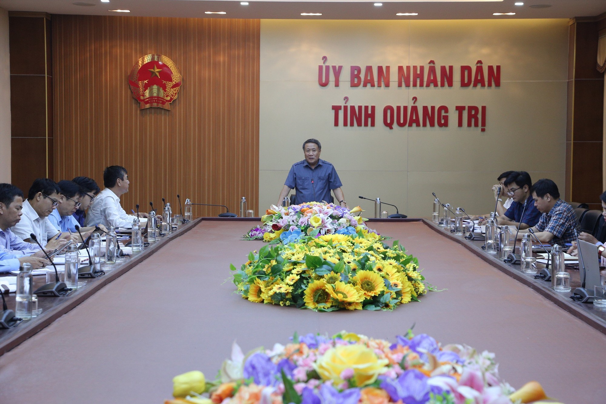 Phó Chủ tịch Thường trực UBND tỉnh Hà Sỹ Đồng phát biểu kết luận tại phiên làm việc - Ảnh: Lê Minh