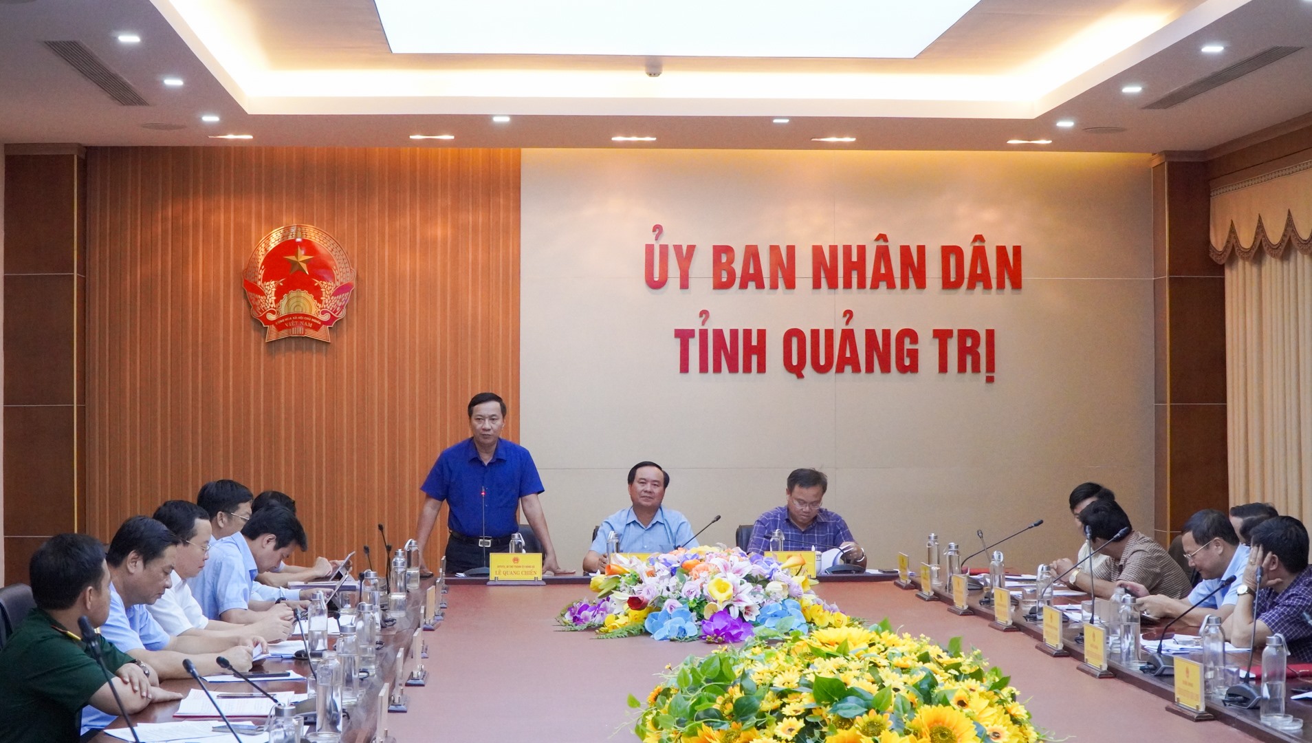 Bí thư Thành ủy Đông Hà, Tổ trưởng Tổ công tác số 2, Ban Chỉ đạo GPMB cấp tỉnh Lê Quang Chiến cho rằng, tiến độ bàn giao mặt bằng, tái định cư dự án chưa đạt yêu cầu - Ảnh: Lê Trường