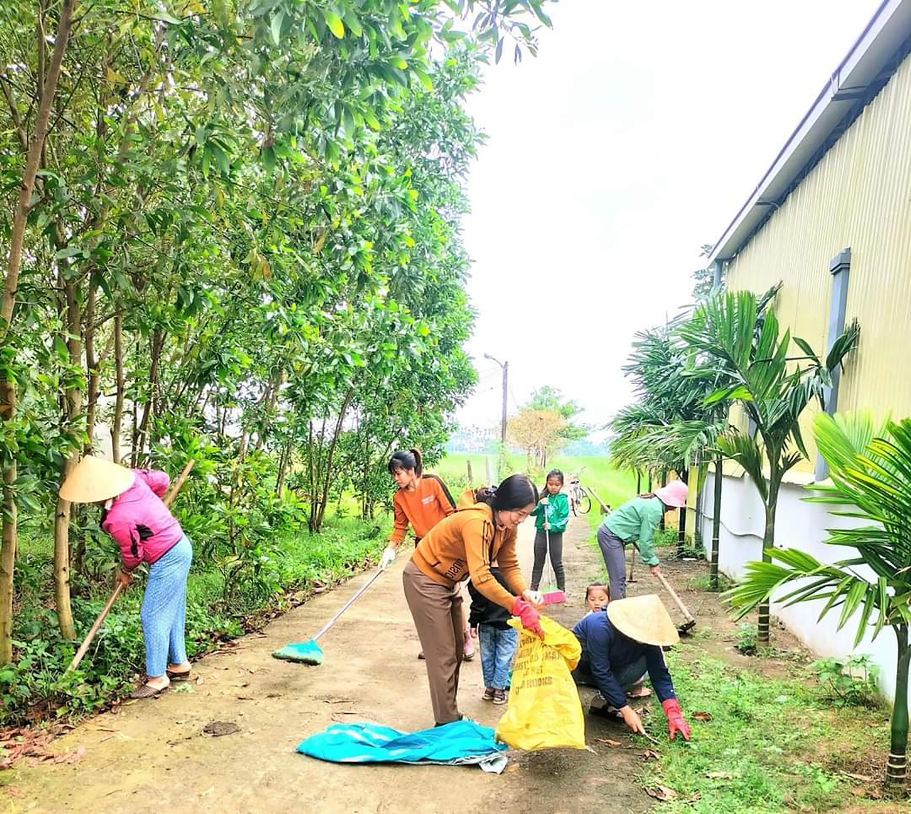 Hội viên Hội LHPN xã Hải Hưng, huyện Hải Lăng tích cực vệ sinh môi trường sạch, đẹp -Ảnh: H.T