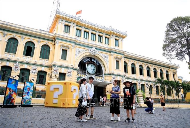 Bưu điện Trung tâm, công trình kiến trúc độc đáo ở trung tâm Thành phố Hồ Chí Minh. Ảnh: Hồng Đạt/TTXVN