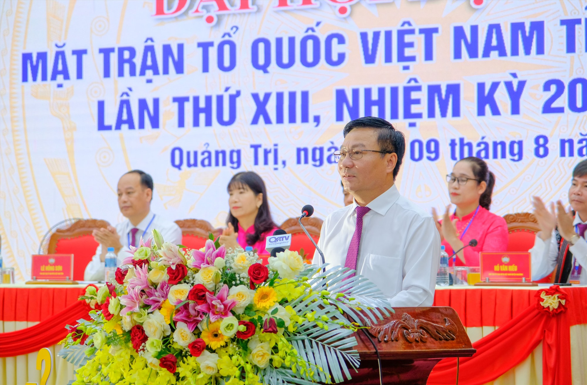 Chủ tịch Ủy ban MTTQ Việt Nam tỉnh Đào Mạnh Hùng phát biểu khai mạc đại hội - Ảnh: Trần Tuyền