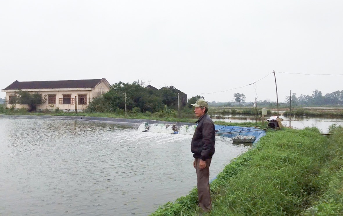 Nuôi tôm là một trong những thế mạnh mang lại thu nhập khá cho người dân thôn Tường Vân - Ảnh: K.S